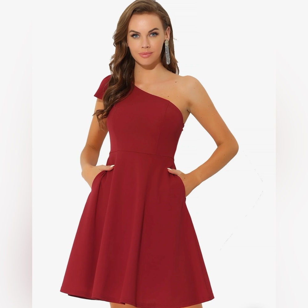 Allegra K One Shoulder Bow Dress